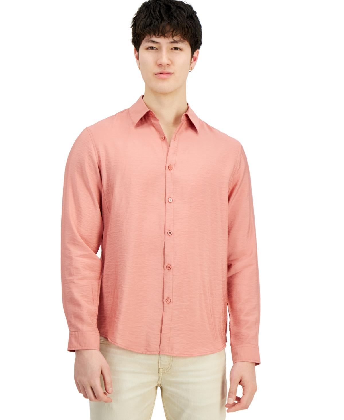 I.n.c. International Concepts Mens Dash Long-Sleeve Button Front Crinkle Shirt, Created for Macys Product Image