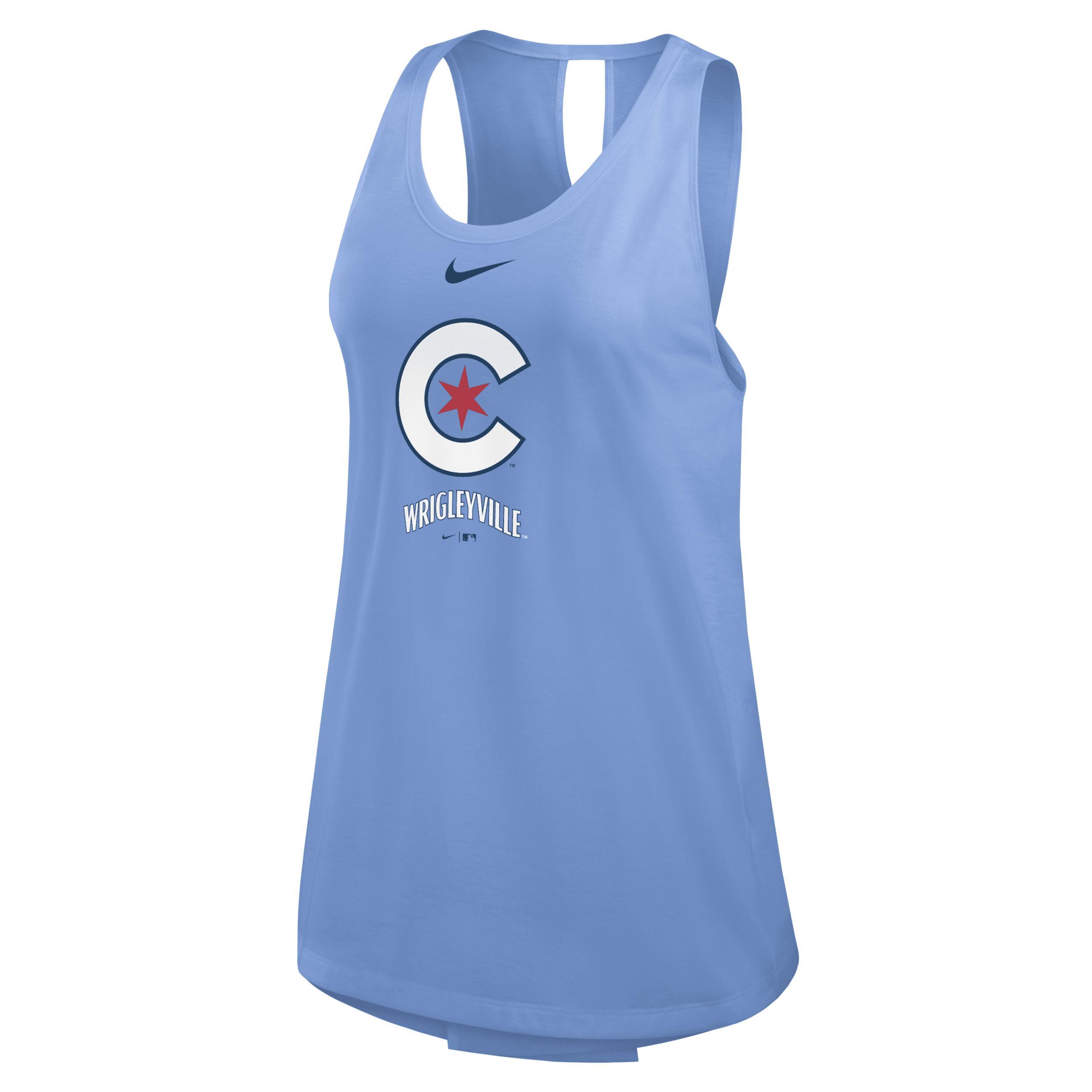 Womens Nike Powder Blue Chicago Cubs City Connect Crossed Back Tank Top Product Image