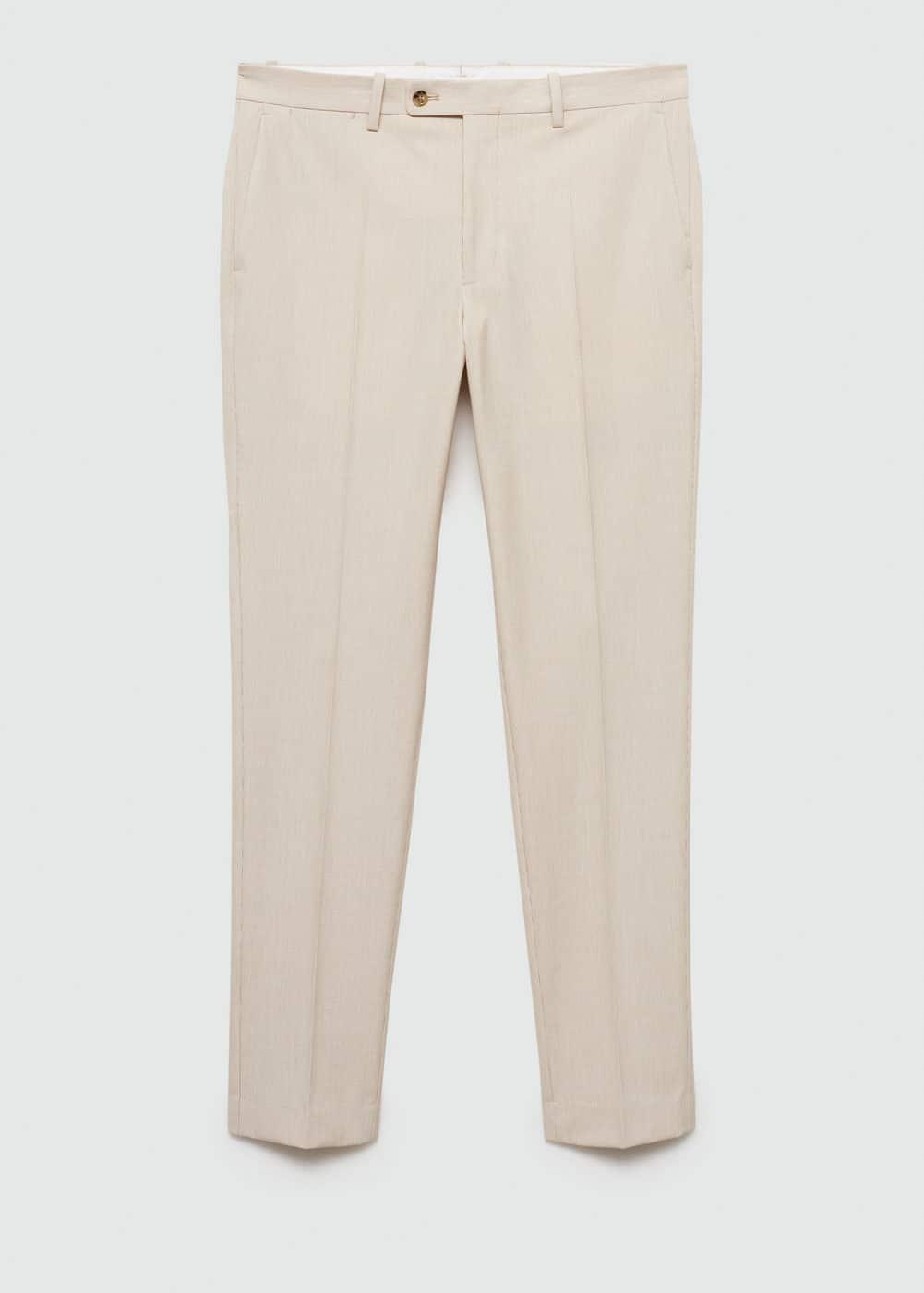 MANGO MAN - Stretch fabric slim-fit suit pants beigeMen Product Image