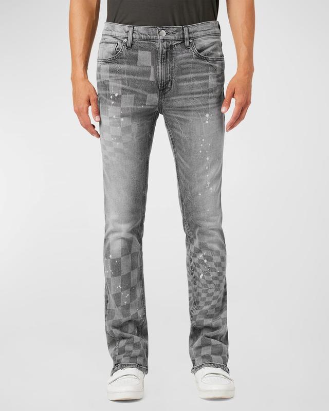 Mens Walker Kick Flare Checkered Jeans Product Image