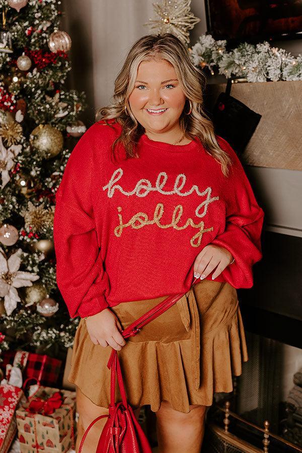 Holly Jolly Vibe Tinsel Knit Top Curves Product Image