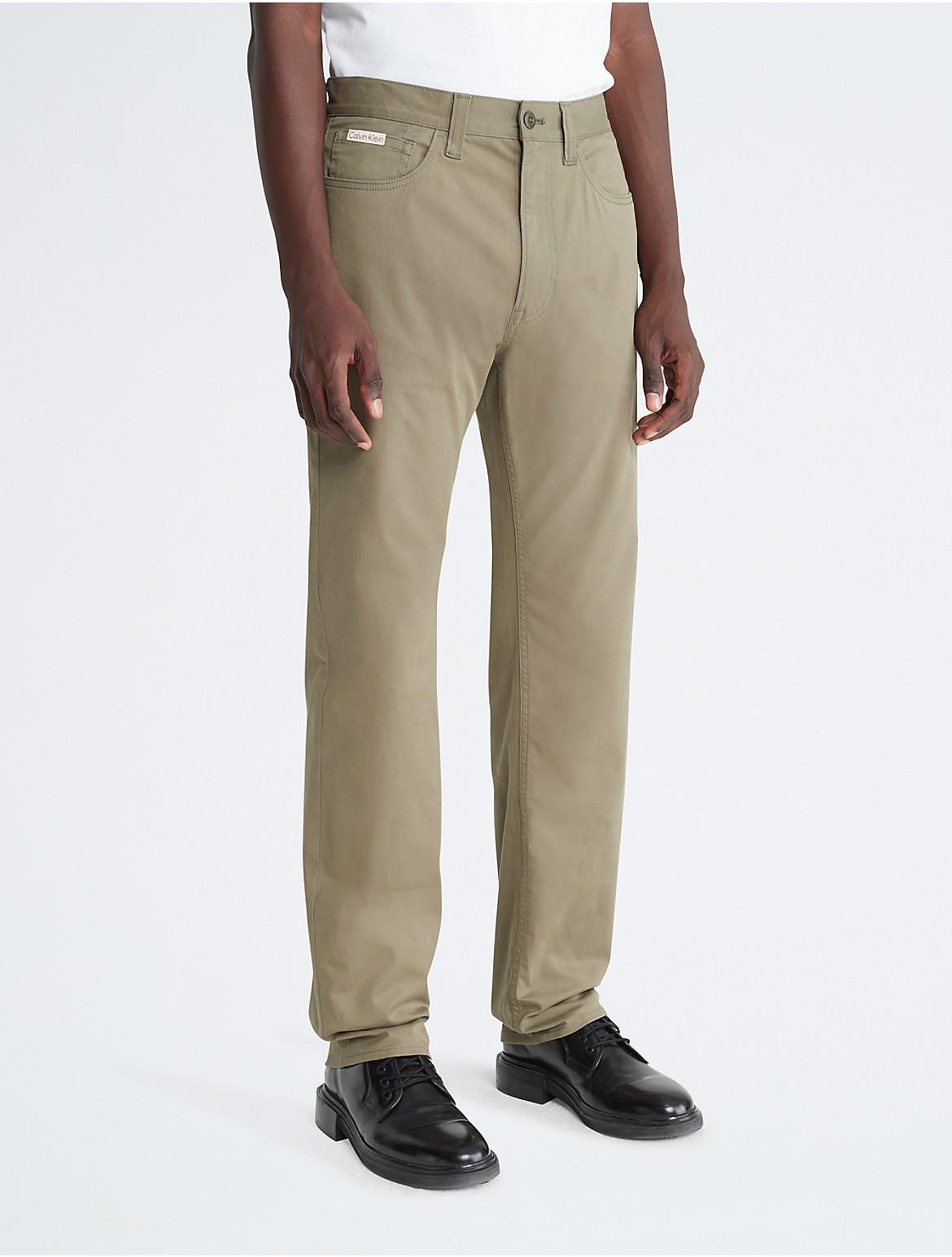 Calvin Klein Mens Signature 5-Pocket Chino Pants - Brown - 29W x 30L Product Image