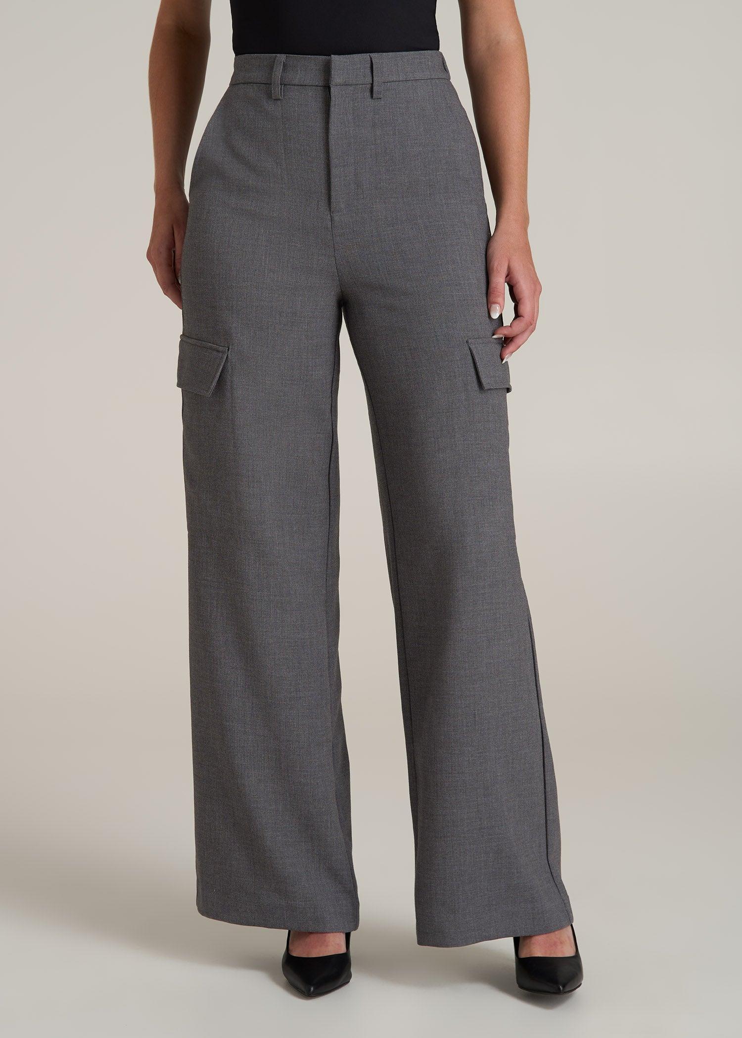 Cargo Wide Leg Dress Pant Women's in Graphic Charcoal Product Image