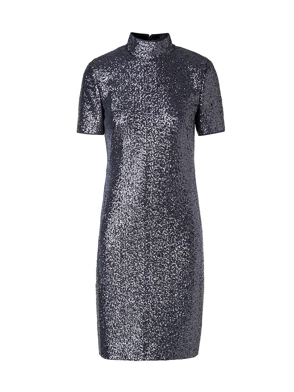 Womens Sequin Mock Turtleneck Knee-Length Dress product image