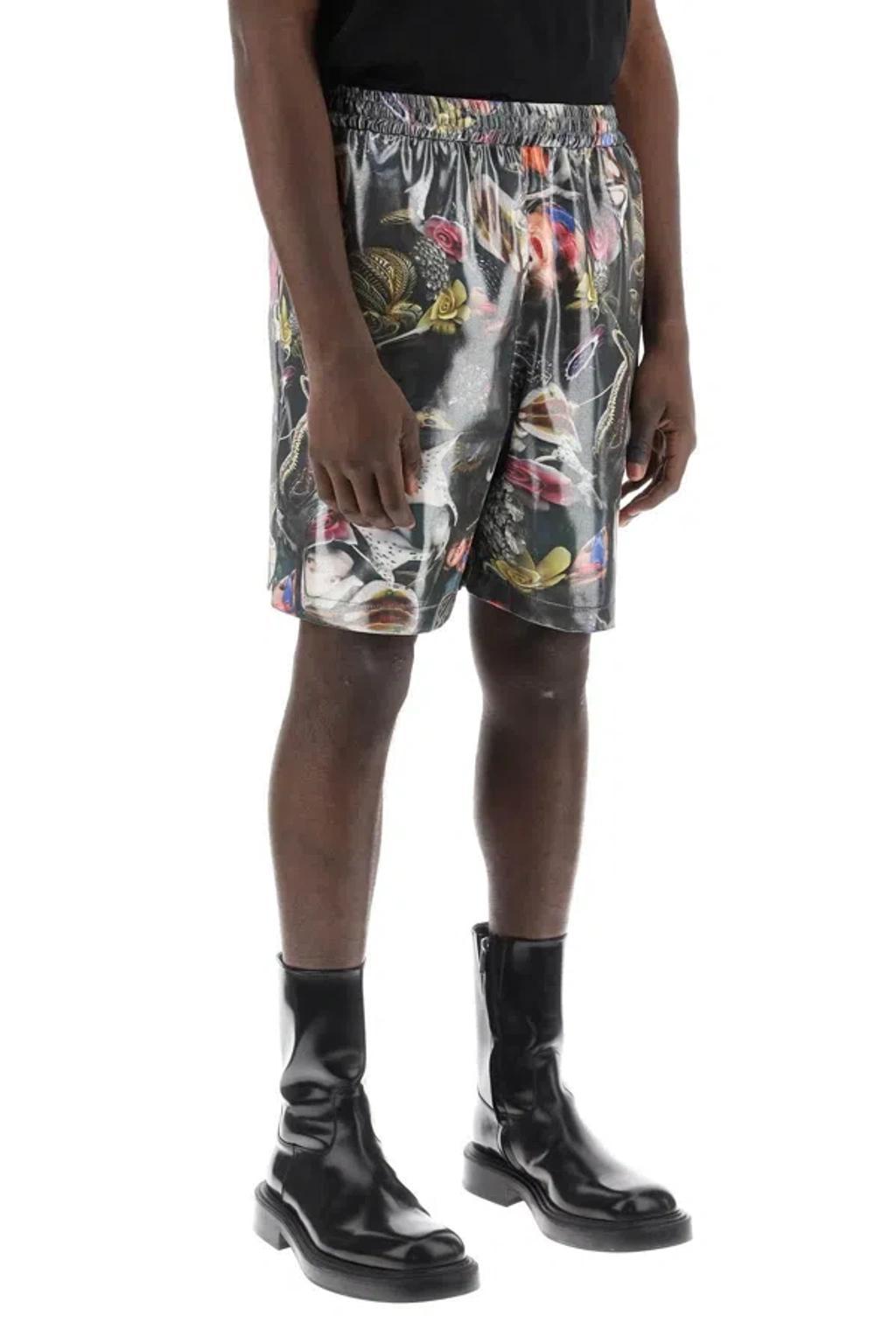 Printed Shorts In Black Multicolor Product Image