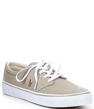 Polo Ralph Lauren Faxon X Low-Top Canvas Sneaker Black) Men's Shoes Product Image