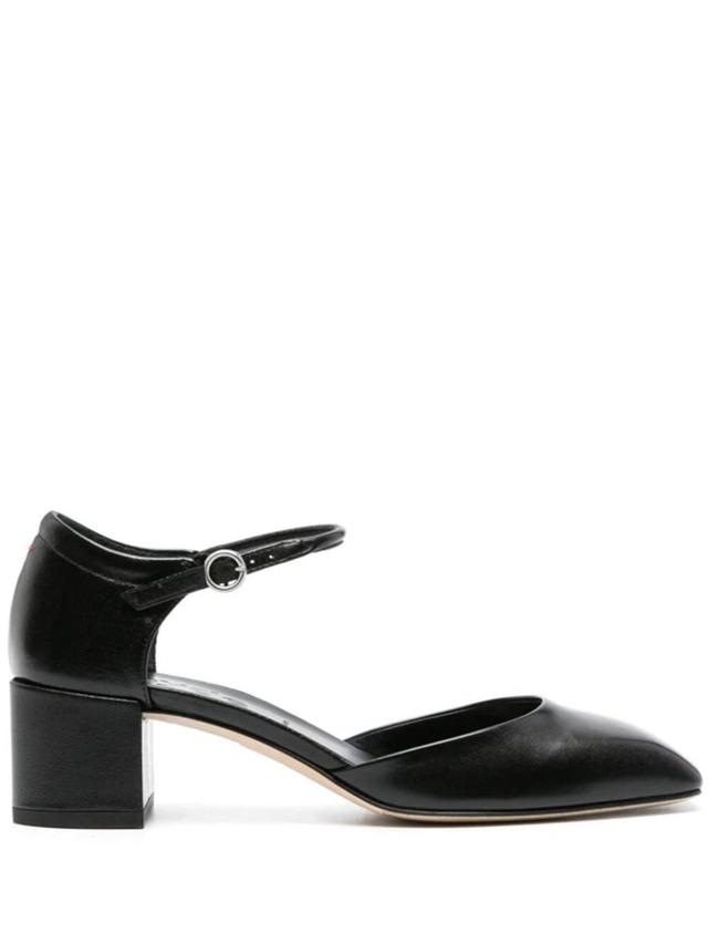 AEYDE 45mm Magda Nappa Leather Heels In Black Product Image