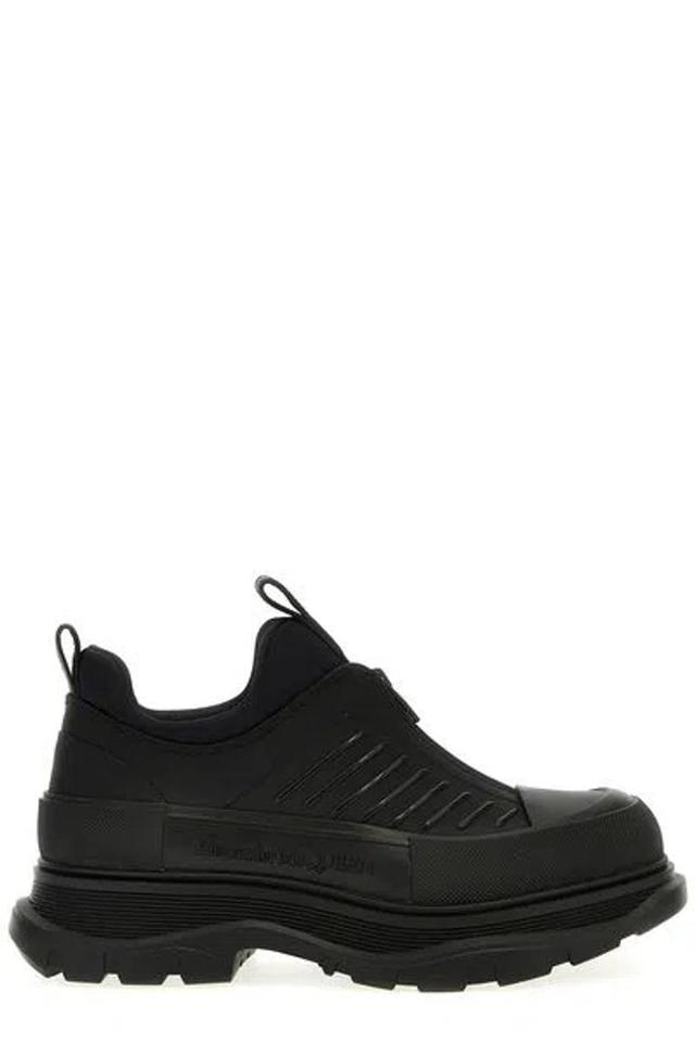 Chunky-sole Zip Up Sneakers For Men In Black Product Image