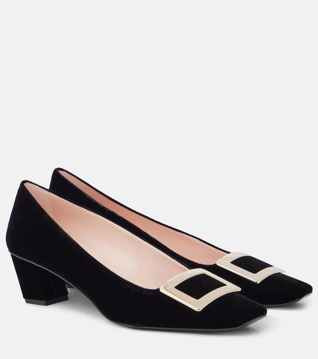 ROGER VIVIER Belle Vivier Granite Buckle Pumps Black Product Image