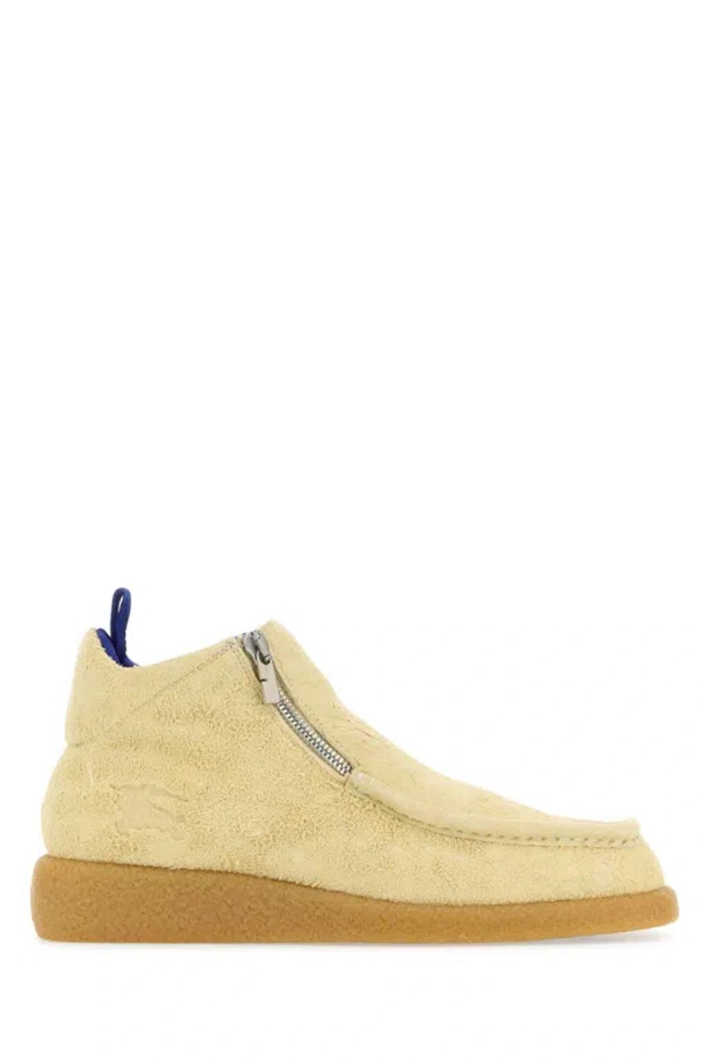 Beige Suede Ankle Boots Product Image