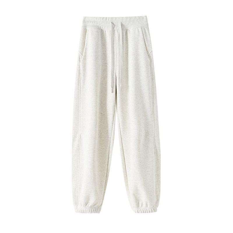 Drawstring Waist Plain Harem Pants Product Image