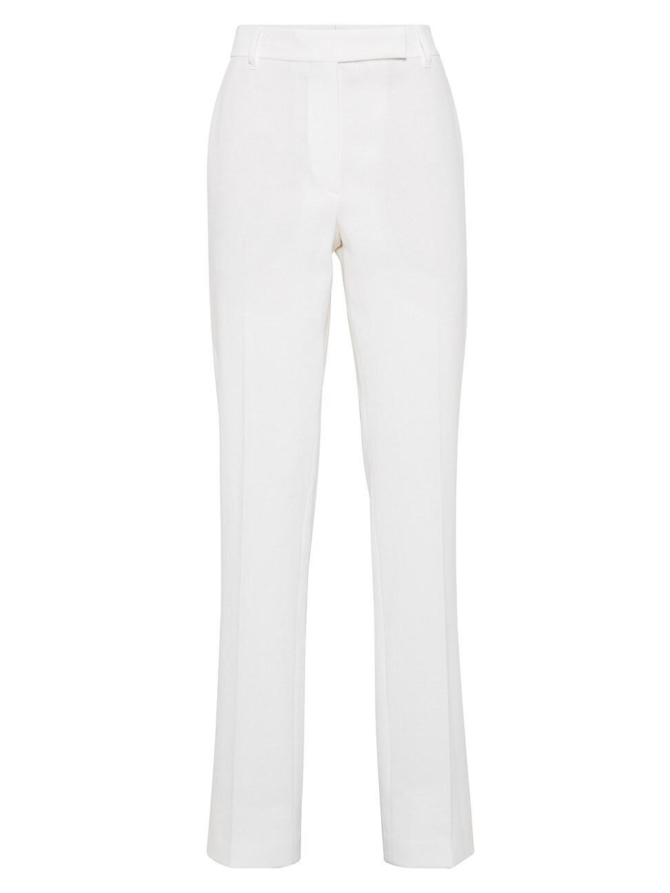 Womens Crape Cotton Cigarette Trousers Product Image