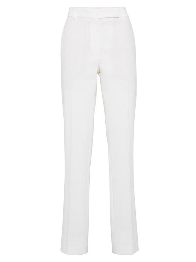 Womens Crape Cotton Cigarette Trousers Product Image