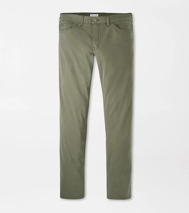 Peter Millar Mens Signature Sateen Five-Pocket Pant | Color: Military | Size: 42 Product Image