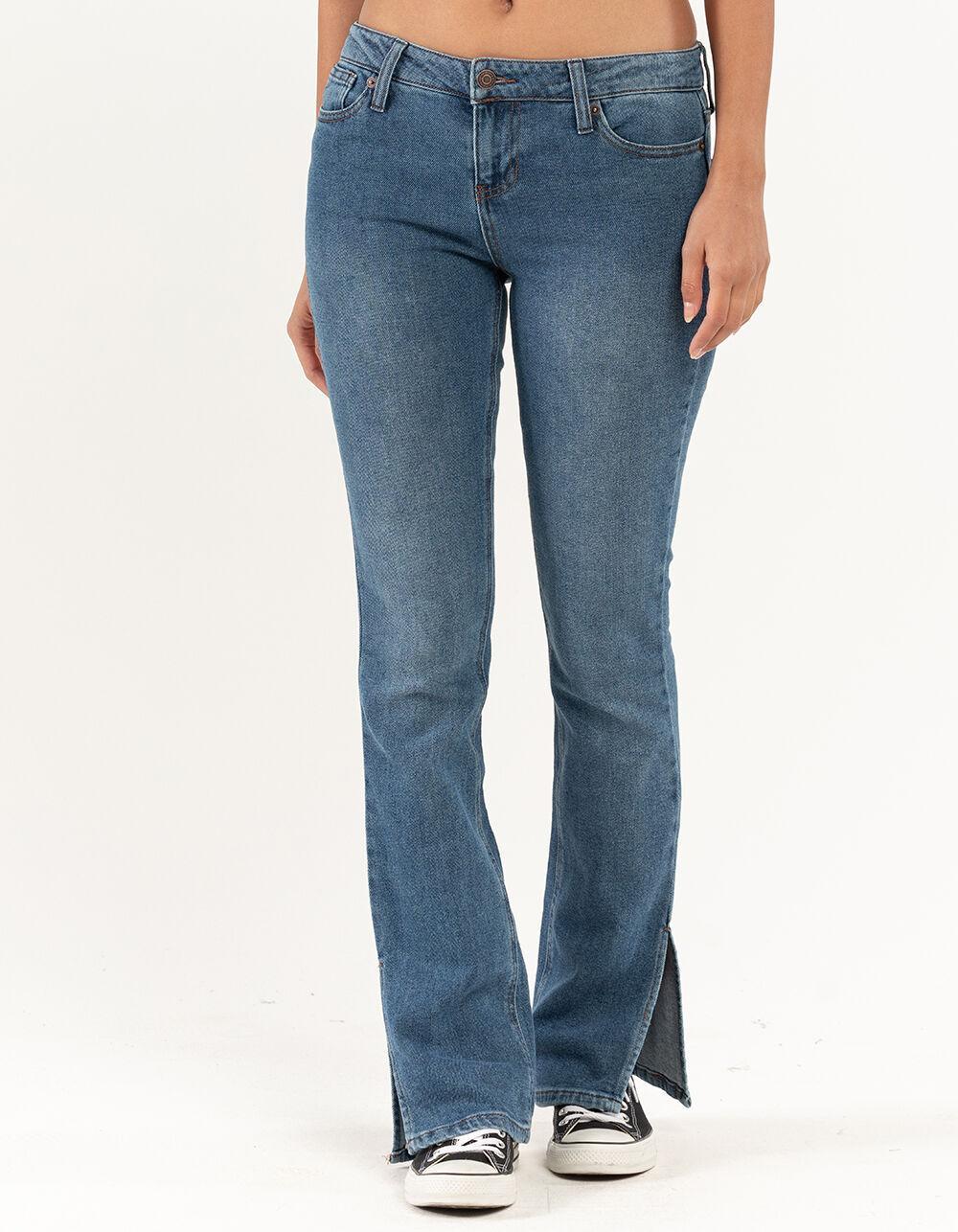 RSQ Womens Side Slit Flare Comfort Jeans Product Image