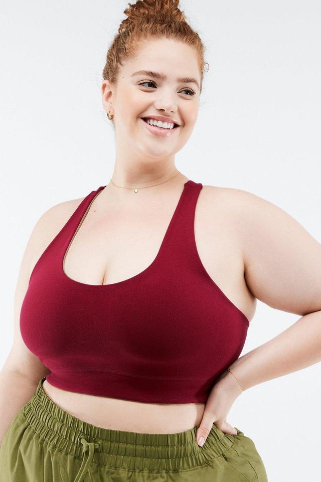 Fabletics Simone SculptKnit Reversible Midi Bra Womens Brick/Faded Olive plus Size 2X Product Image