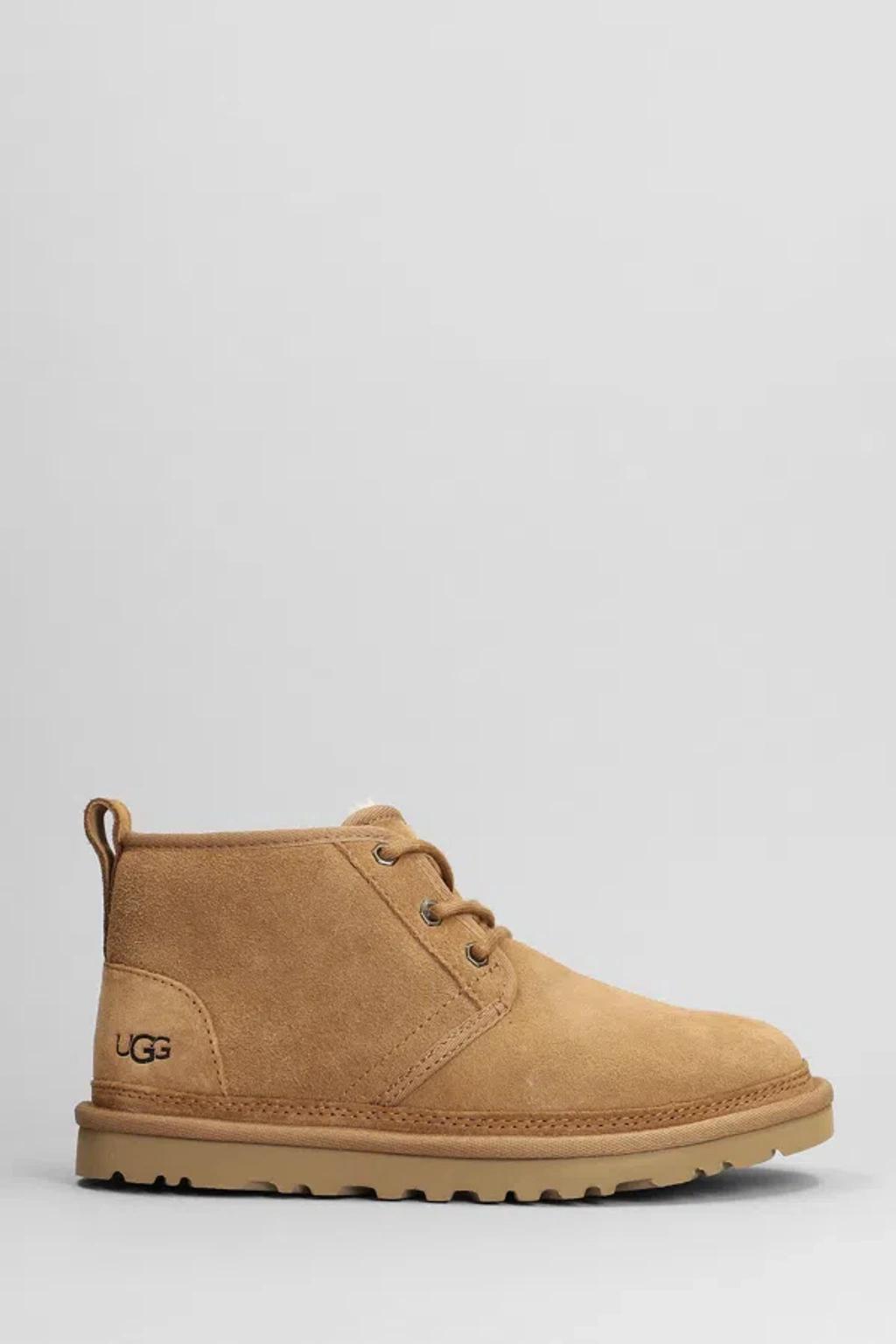 UGG Suede Lace-up Ankle Boots In Leather Color Product Image