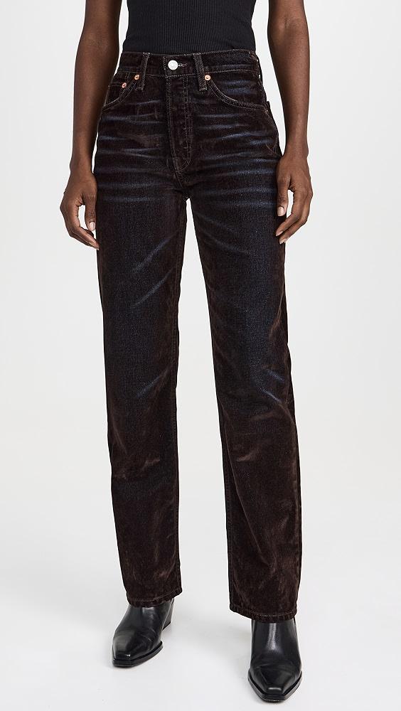 RE/DONE 90s High Rise Loose Flocked Jeans | Shopbop Product Image