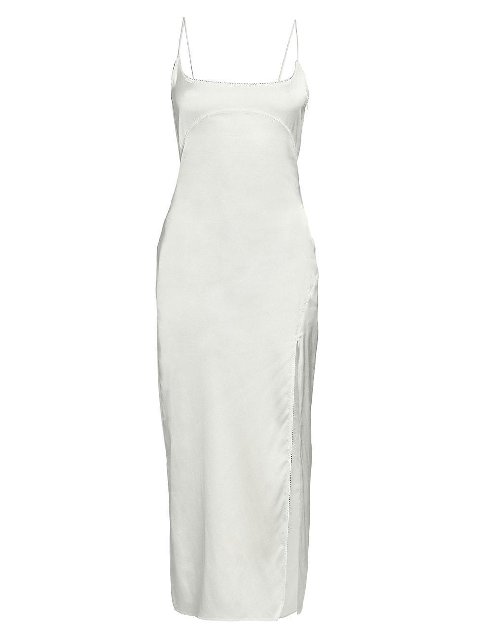 Womens Notte Satin Midi-Dress Product Image