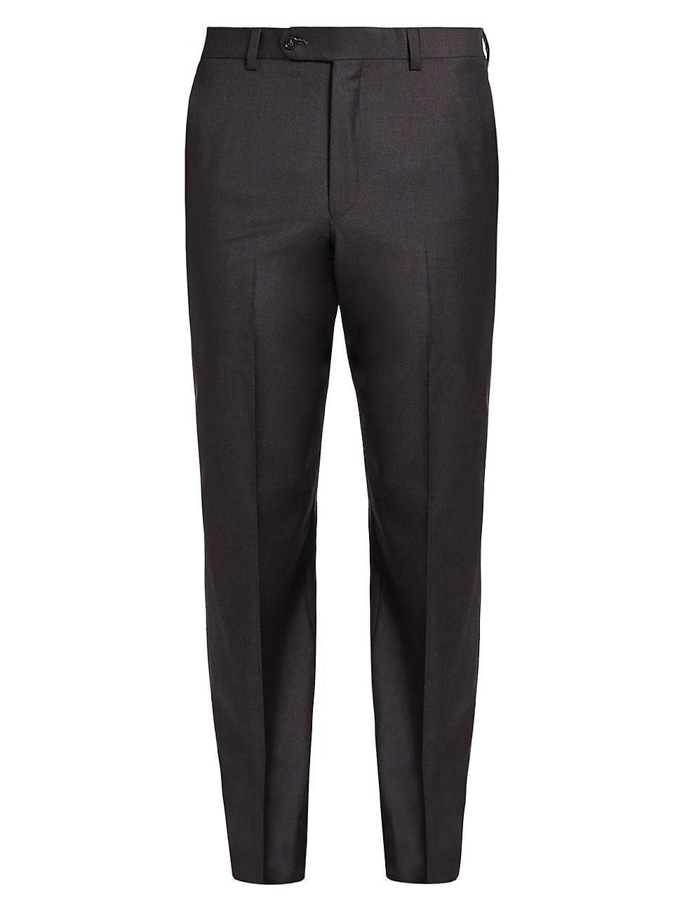 Mens COLLECTION Wool Flat-Front Pants Product Image