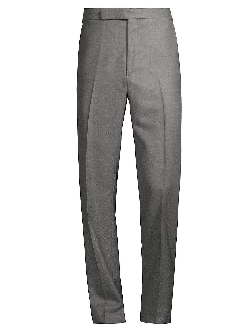 Mens Worsted Flannel Wool Trousers Product Image