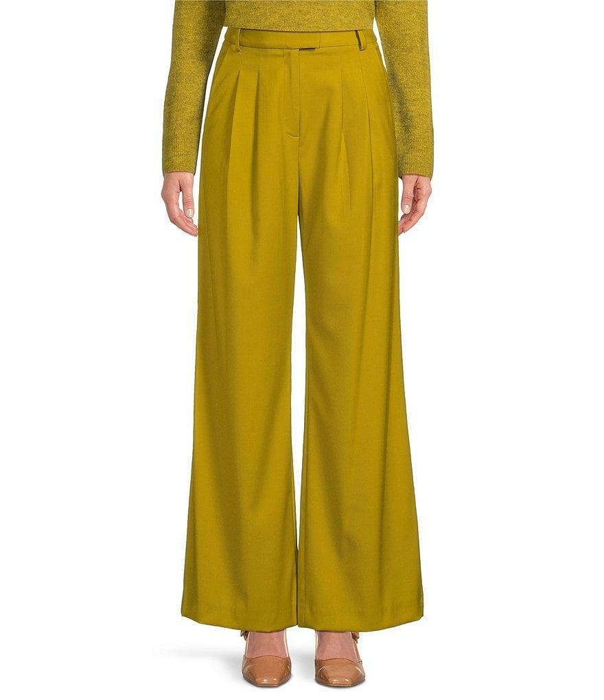 Alex Marie Diane Twill High Rise Pleated Full Length Pants Product Image