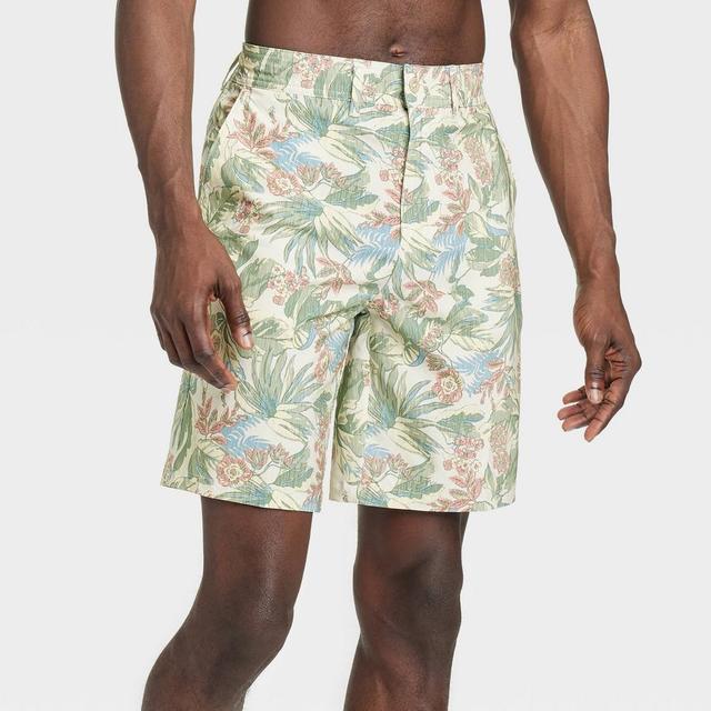 Mens 9 Floral Print Hybrid Swim Shorts - Goodfellow & Co Dark Green 30 Product Image