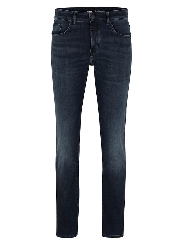 Mens Slim-Fit Knitted Denim Jeans Product Image