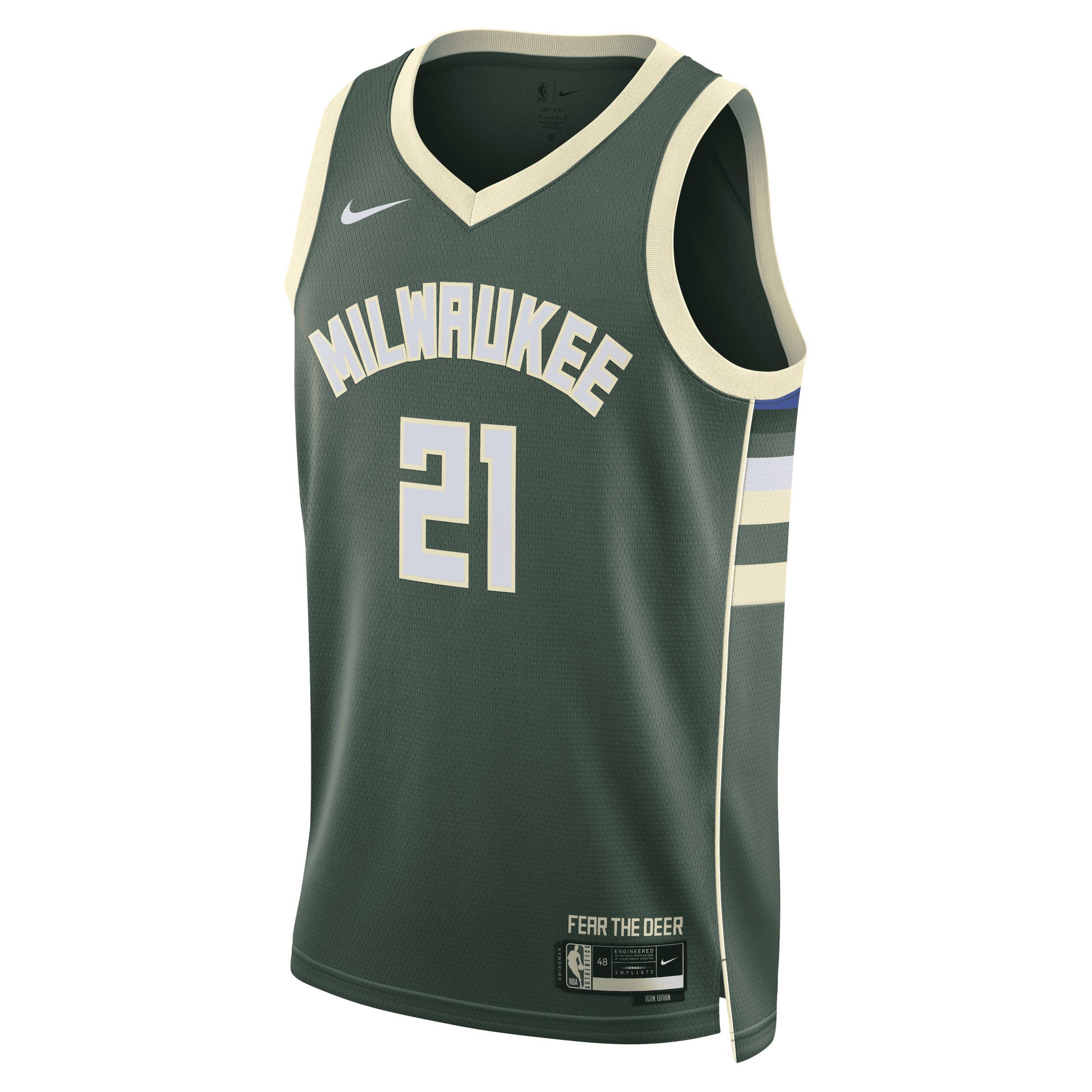 Milwaukee Bucks Icon Edition 2022/23 Nike Men's Dri-FIT NBA Swingman Jersey Product Image