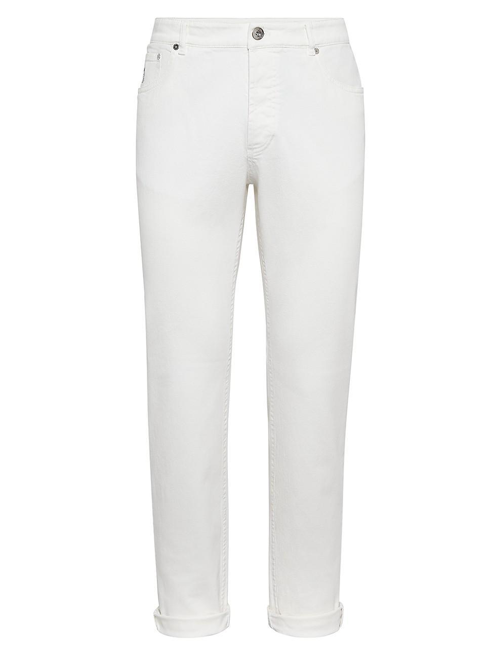 Mens Dyed Comfort Lightweight Denim Trousers Product Image