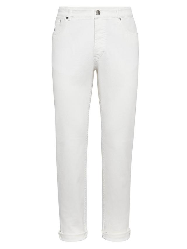 Mens Dyed Comfort Lightweight Denim Trousers Product Image