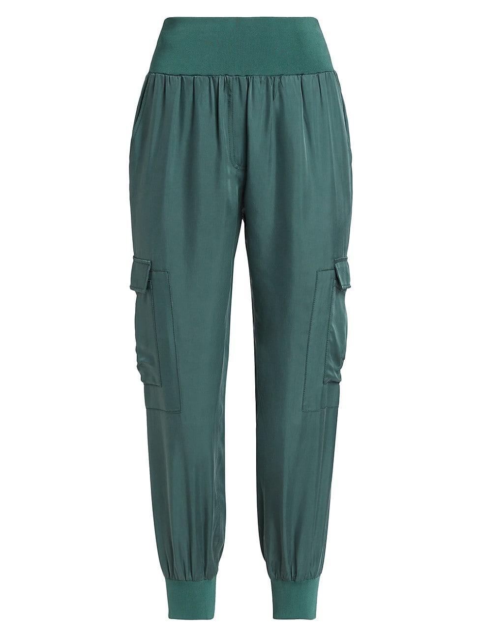 Cinq A Sept Giles High Waist Jogger Pants In Green Onyx Product Image