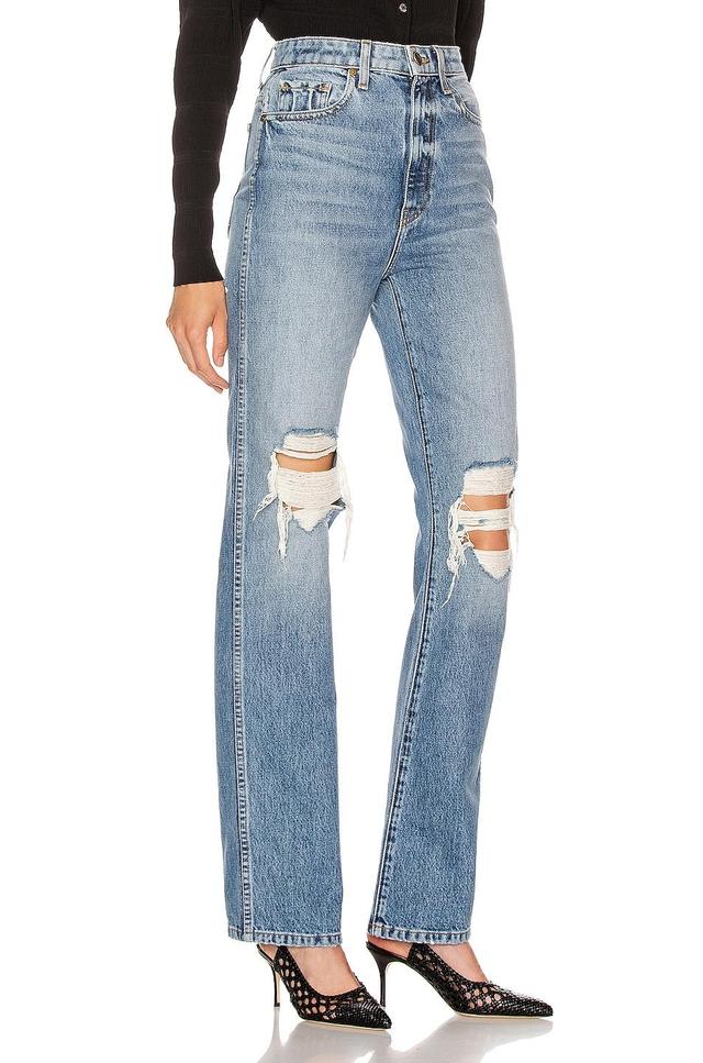 KHAITE Danielle High Rise Stovepipe Jean in Denim-Medium Product Image