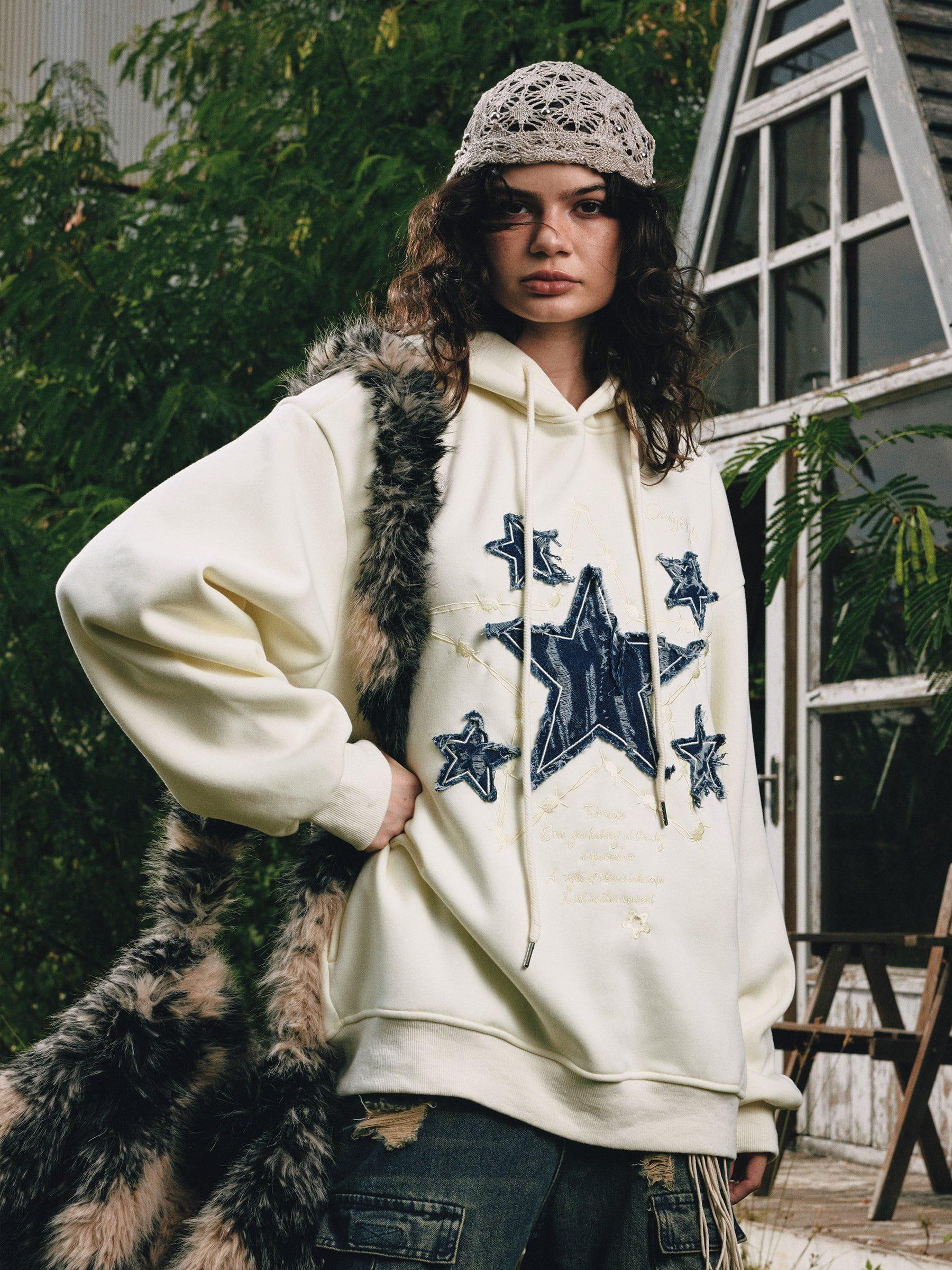 Aelfric Eden Applique Embroidery Star Hoodie Product Image