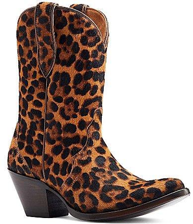 Ariat Womens Bandida Leopard Print Faux Fur Western Boots Product Image