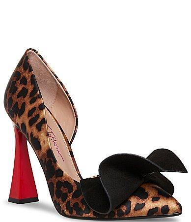 Betsey Johnson Nobble-P Leopard Bow DOrsay Pumps Product Image