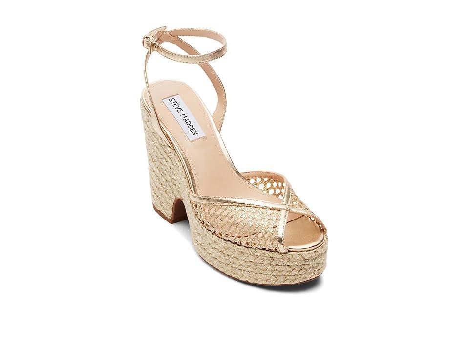 Steve Madden Sydnee (Gold Raffia) Women's Sandals Product Image