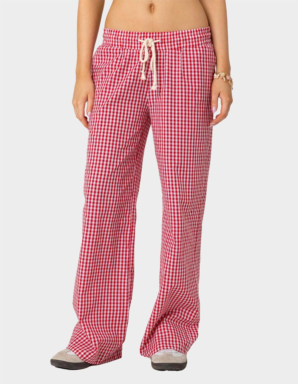 EDIKTED Taya Gingham Pants Product Image