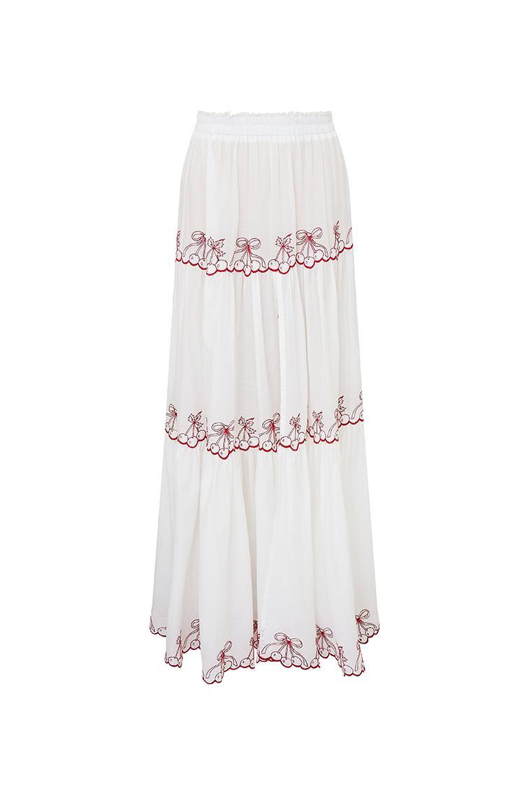 Jemila Embroidered Cotton Maxi Skirt Product Image