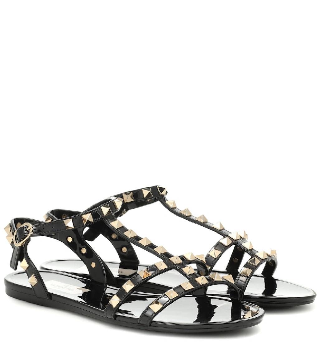 VALENTINO GARAVANI Rockstud Pvc Sandals In Black Product Image