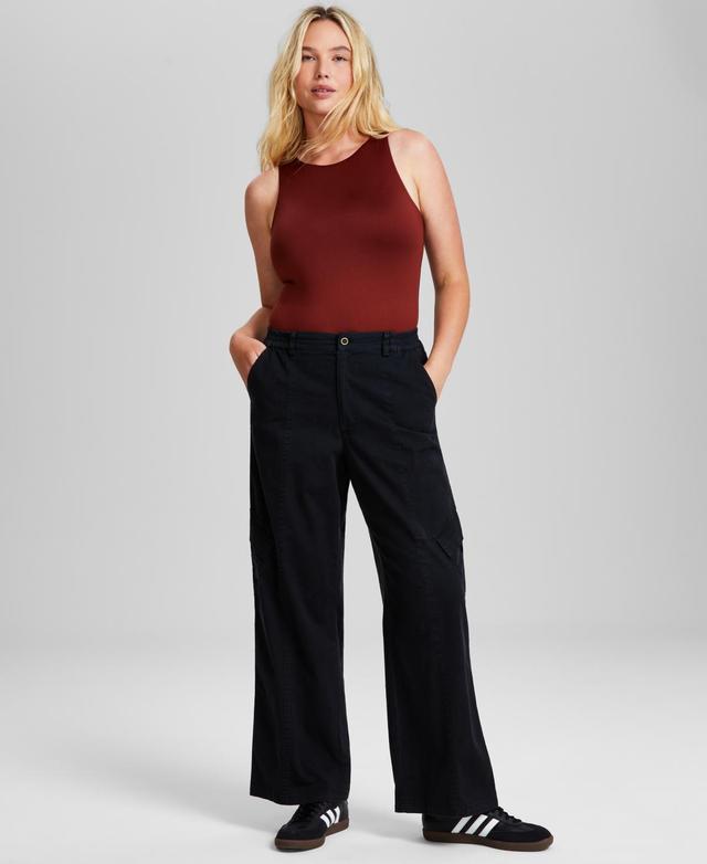 And Now This Womens Twill Wide-Leg Cargo Pants, Created for Macys Product Image