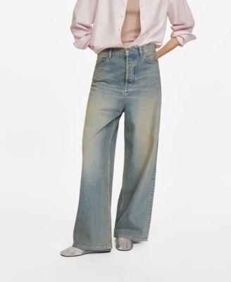 MANGO - Low-rise loose-fit wideleg jeans dark vintage blueWomen Product Image