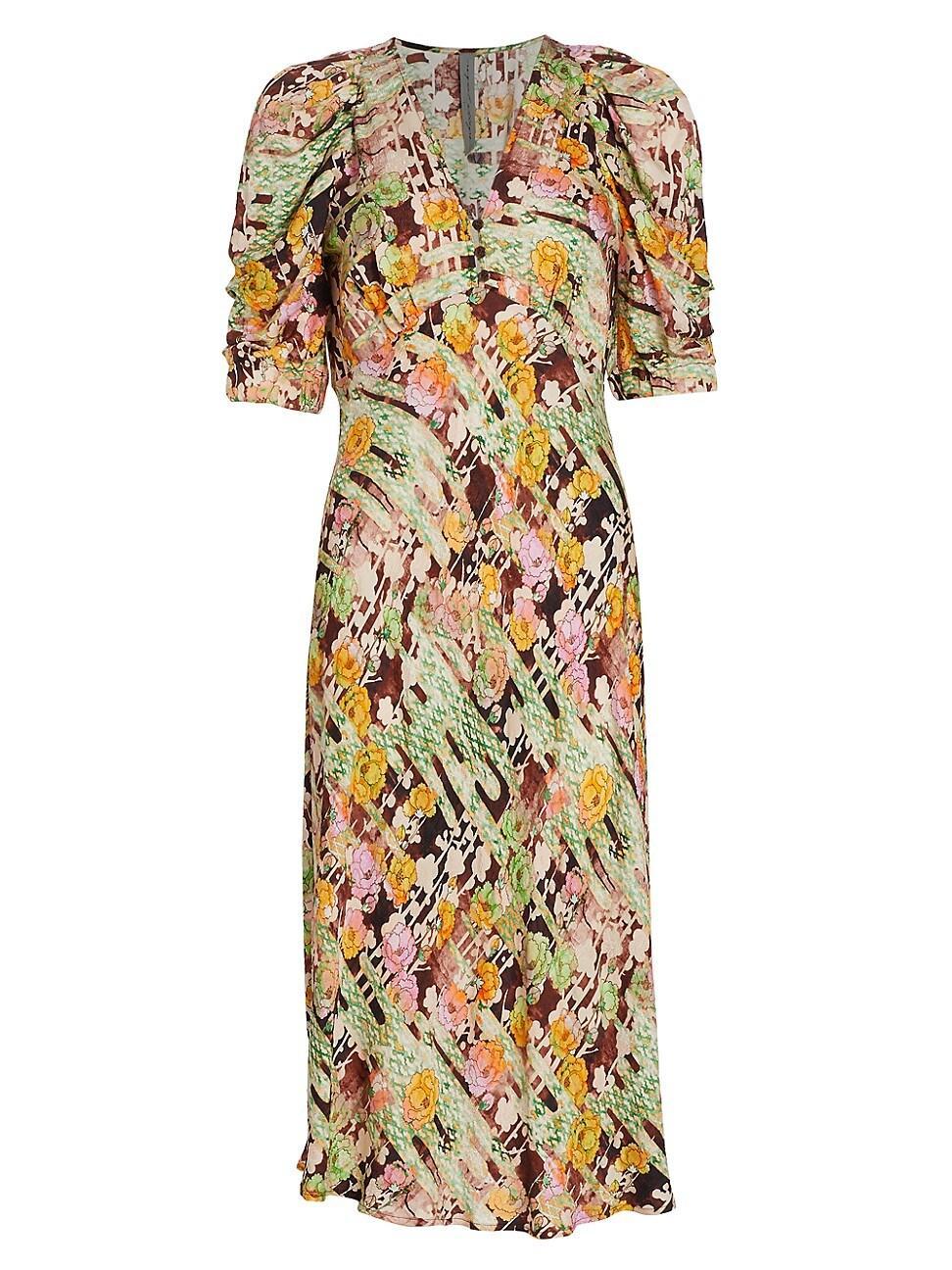 Womens Greta Floral Jacquard Midi-Dress Product Image