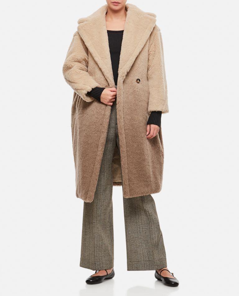 Gatto Ombre Double-breasted Wool Coat In Sand Product Image