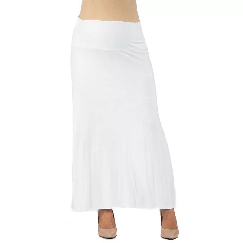 Maternity 24Seven Comfort Apparel Elastic Waist Maxi Skirt, Womens Product Image