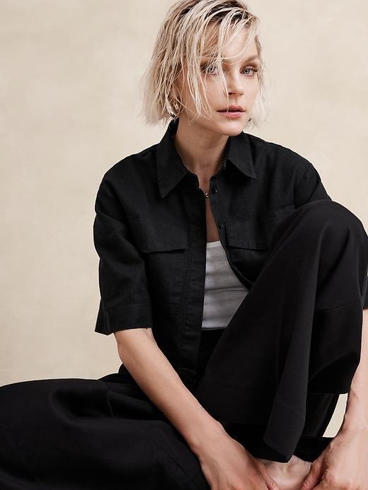 Hemp-Cotton Cropped Shirt Product Image