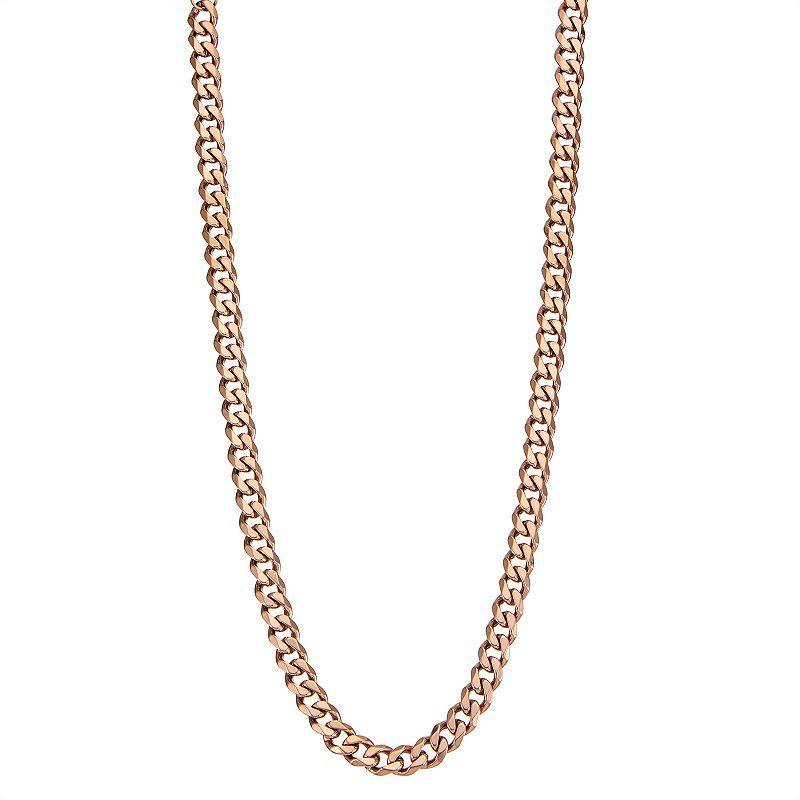 Mens Stainless Steel Cuban Chain Necklace Pink Product Image