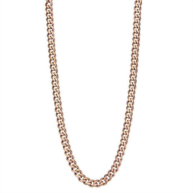 Mens Stainless Steel Cuban Chain Necklace Pink Product Image