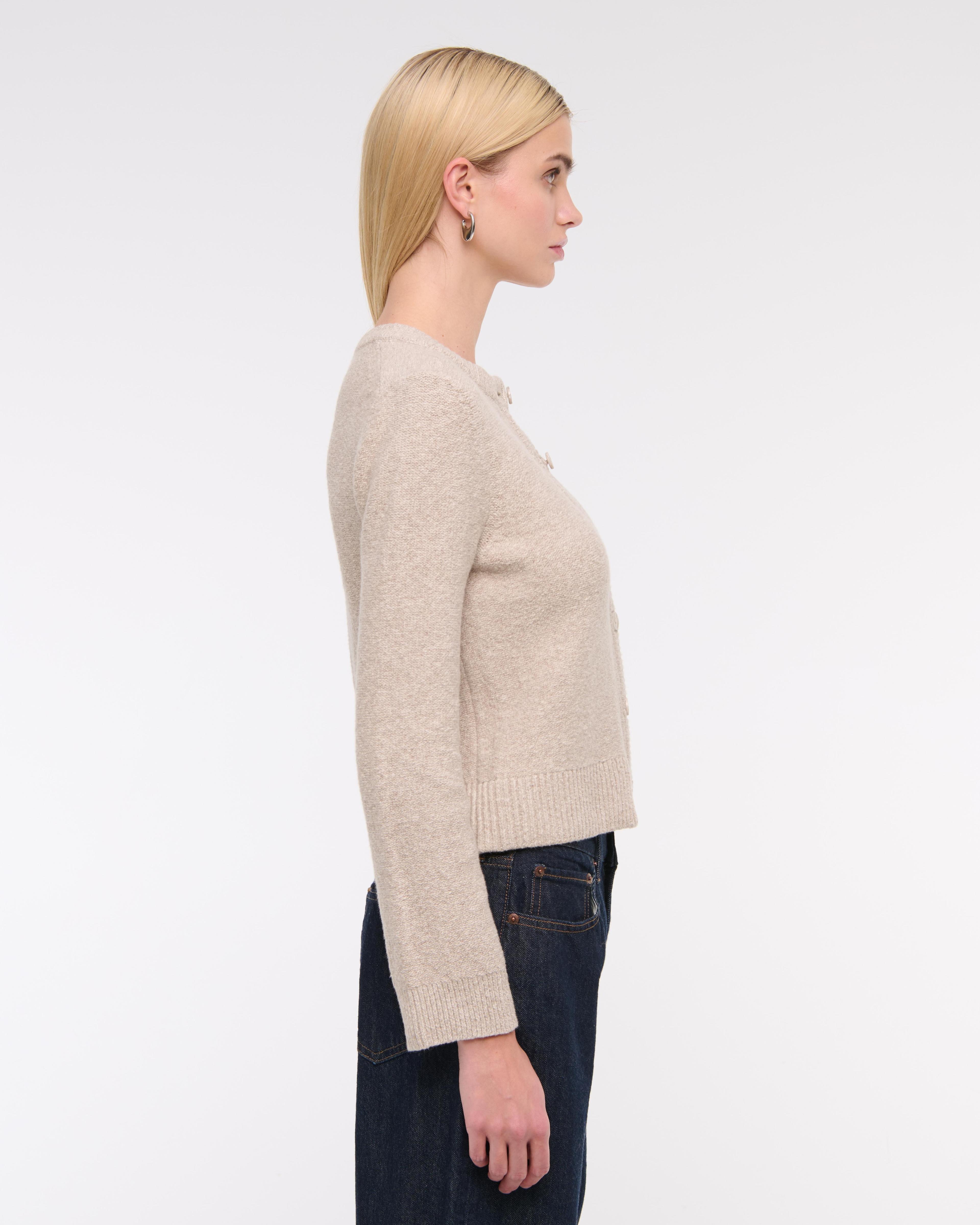 Textural Crew Cardigan Product Image