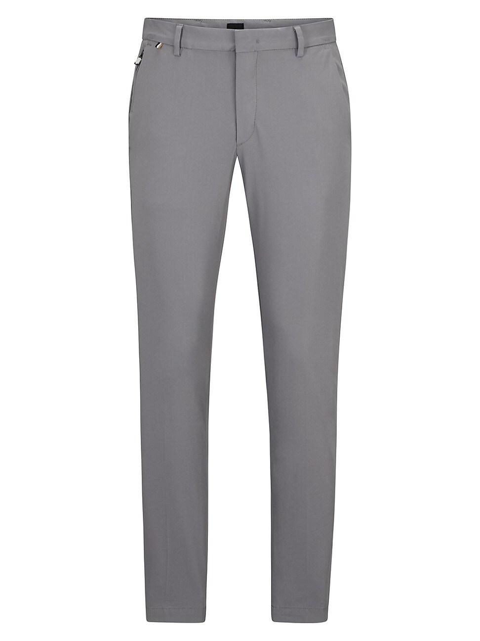 Mens Slim-Fit Trousers in a Cotton Blend with Stretch Product Image